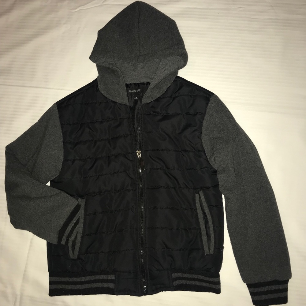 Boys Ring of Fire varsity hoodie jacket